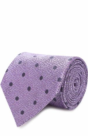 Шелковый галстук с узором Ermenegildo Zegna. Цвет: лиловый