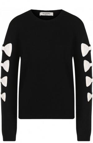 Пуловер из смеси шерсти и кашемира с декоративной отделкой Valentino. Цвет: черно-белый