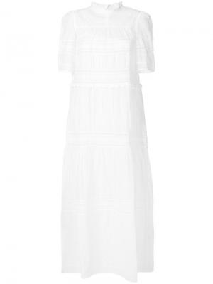 Длинное платье  с вышивкой Isabel Marant Étoile. Цвет: белый