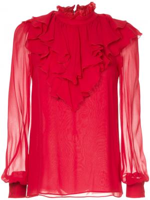 Блузка с оборкой Giambattista Valli. Цвет: красный