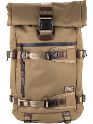 Квадратный рюкзак с пряжками As2ov. Цвет: зелёный