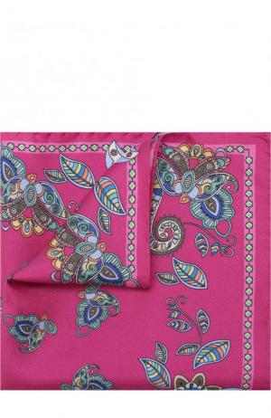 Шелковый платок с принтом Eton. Цвет: розовый