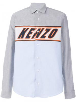 Рубашка с трикотажной вставкой Kenzo. Цвет: синий