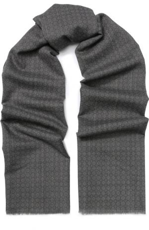 Шерстяной шарф с необработанным краем Kiton. Цвет: серый