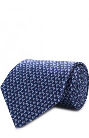 Комплект из шелкового галстука и платка Lanvin. Цвет: темно-синий