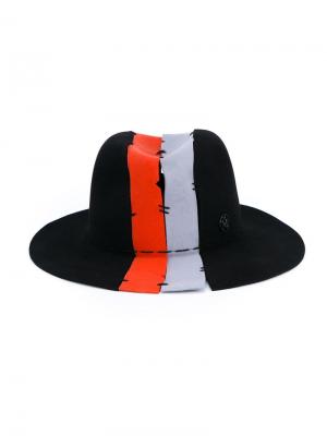 Шляпа Henrietta с вертикальными полосками Maison Michel. Цвет: чёрный