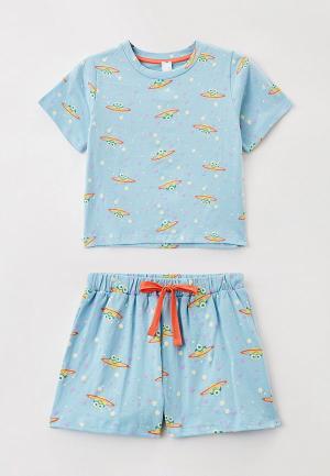 Пижама Sela. Цвет: голубой