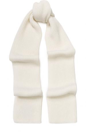 Кашемировый шарф фактурной вязки Johnstons Of Elgin. Цвет: белый