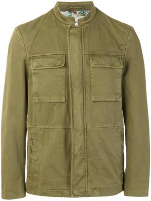 Пиджак в стиле милитари с контрастной подкладкой Etro. Цвет: зелёный