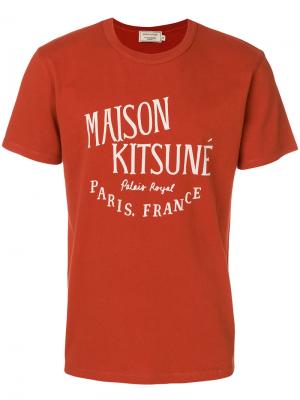 Футболка с логотипом Maison Kitsuné. Цвет: жёлтый и оранжевый
