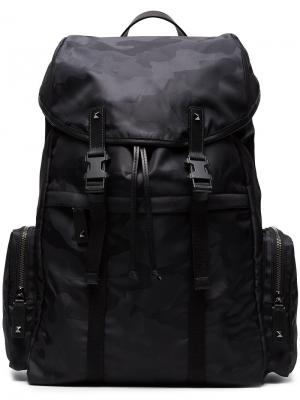 Black Camouflage Print Backpack Valentino. Цвет: чёрный