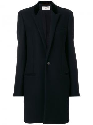 Пальто дизайна классического пиджака Saint Laurent. Цвет: чёрный