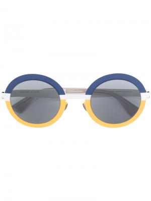 Солнцезащитные очки в круглой оправе Mykita. Цвет: синий