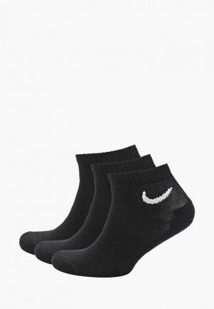 Носки 3 пары Nike. Цвет: черный