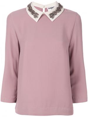 Блузка с декорированным воротником Essentiel Antwerp. Цвет: розовый и фиолетовый