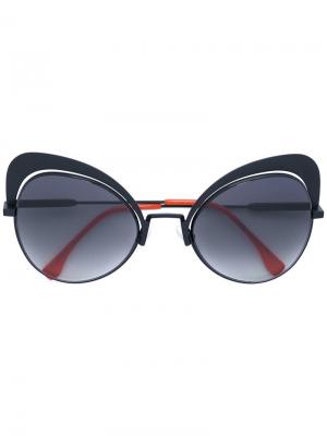 Солнцезащитные очки в оправе кошачий глаз Fendi Eyewear. Цвет: чёрный