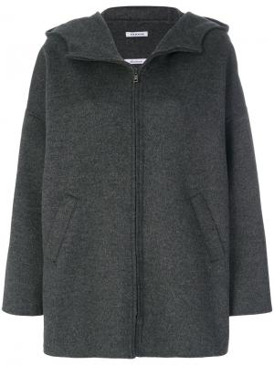 Пальто на молнии с капюшоном P.A.R.O.S.H.. Цвет: серый