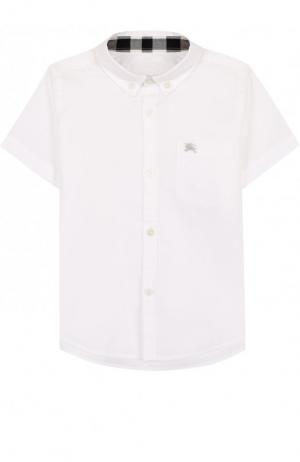 Хлопковая рубашка с воротником button down Burberry. Цвет: белый