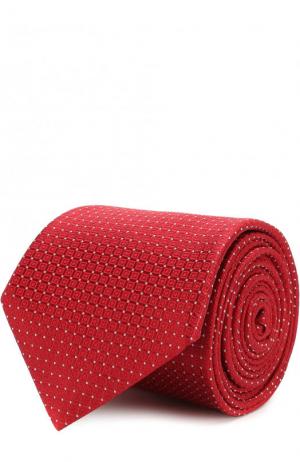Шелковый галстук с узором Canali. Цвет: красный