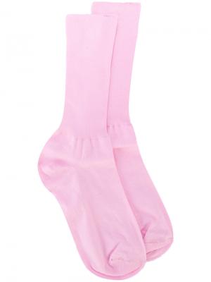Носки в рубчик Versace. Цвет: розовый и фиолетовый