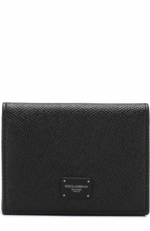 Кожаный футляр для кредитных карт с клапаном Dolce & Gabbana. Цвет: черный