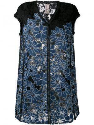 Платье с цветочной вышивкой Antonio Marras. Цвет: синий