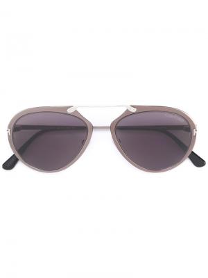 Солнцезащитные очки с оправой авиатор Tom Ford Eyewear. Цвет: металлический