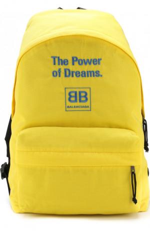 Текстильный рюкзак с принтом Balenciaga. Цвет: желтый