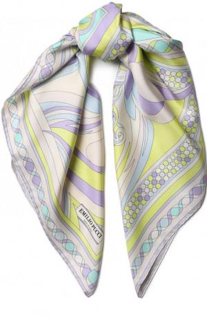 Шелковый платок с принтом Emilio Pucci. Цвет: разноцветный