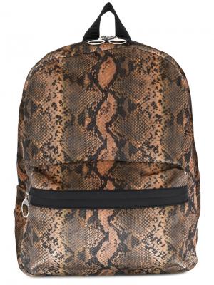 Рюкзак с принтом змеиной кожи Mm6 Maison Margiela. Цвет: коричневый
