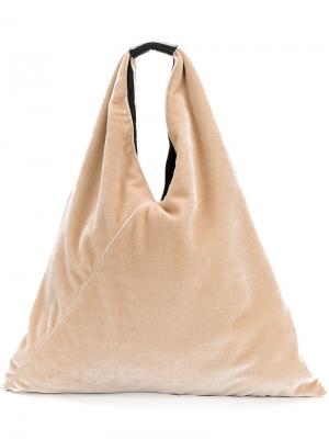 Текстурная сумка Mm6 Maison Margiela. Цвет: телесный