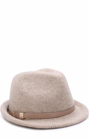 Шляпа из смеси шерсти и кашемира с ремешком Inverni. Цвет: бежевый