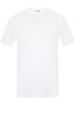 Хлопковая футболка с круглым вырезом Zimmerli. Цвет: белый