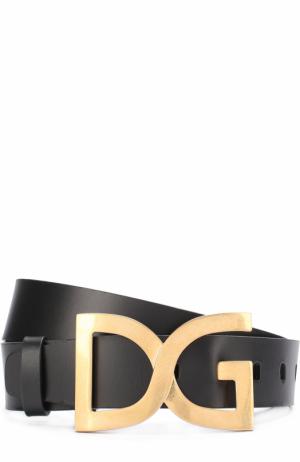 Кожаный ремень с логотипом бренда на пряжке Dolce & Gabbana. Цвет: черный