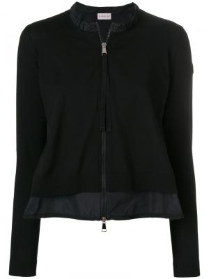 Приталенная куртка с оборкой Moncler. Цвет: чёрный