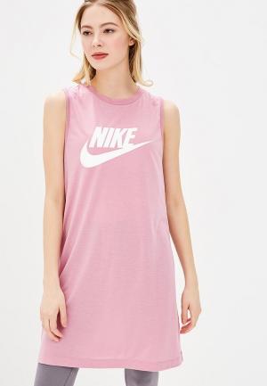 Платье Nike. Цвет: розовый