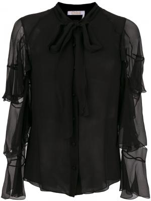 Блузка с оборками на рукавах Chloé. Цвет: чёрный