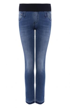 Укороченные джинсы с потертостями Pietro Brunelli. Цвет: синий