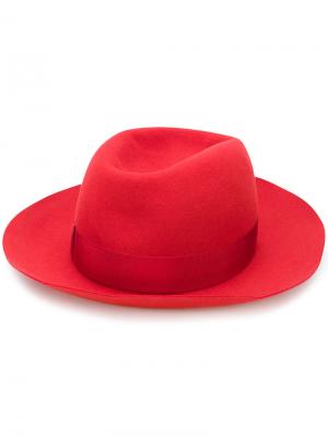 Шляпа с широкой лентой Borsalino. Цвет: красный