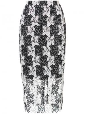 Прозрачная кружевная юбка Dvf Diane Von Furstenberg. Цвет: чёрный