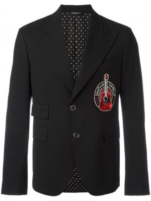 Пиджак с заплаткой в форме гитары Dolce & Gabbana. Цвет: чёрный