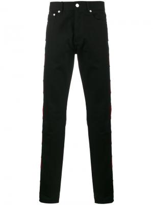 Узкие джинсы с прерывистыми полосками Givenchy. Цвет: чёрный
