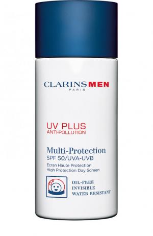 Защитный флюид-экран для мужчин UV Plus Anti-Pollution SPF 50 Clarins. Цвет: бесцветный