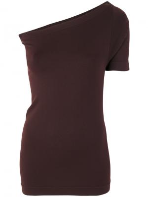 Асимметричная блузка Helmut Lang. Цвет: коричневый