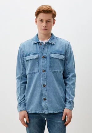 Рубашка джинсовая Tom Tailor. Цвет: синий
