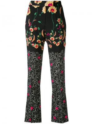 Укороченные брюки с цветочным принтом Etro. Цвет: чёрный