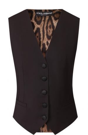 Шерстяной жилет на пуговицах Dolce & Gabbana. Цвет: коричневый