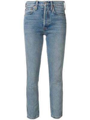 Укороченные джинсы скинни Re/Done. Цвет: синий