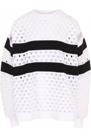 Пуловер фактурной вязки с круглым вырезом Sonia Rykiel. Цвет: черно-белый