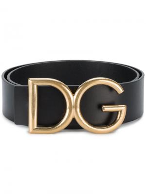 Ремень с пряжкой-логотипом Dolce & Gabbana. Цвет: чёрный